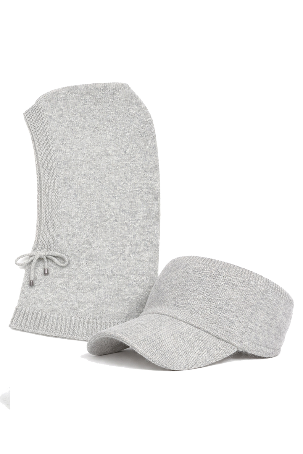 CAGOUL + CASQUETTE MAGLIA, 35 %ANGORA 65 %VI, MADE IN PRC             - GREY